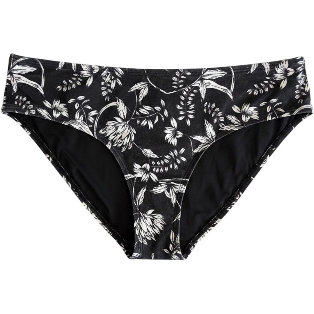 Nip Tuck Swim Bikini Bottoms Womens 12 Black Floral NWOT Mid Rise Swimwear - Picture 2 of 9